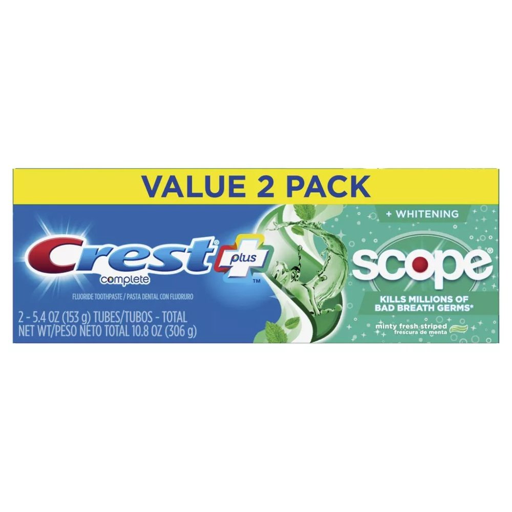 1 Twin Pack Crest Scope Toothpaste, 5.4oz